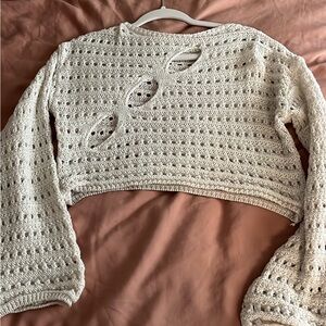 Amazon White Crochet Crop Top